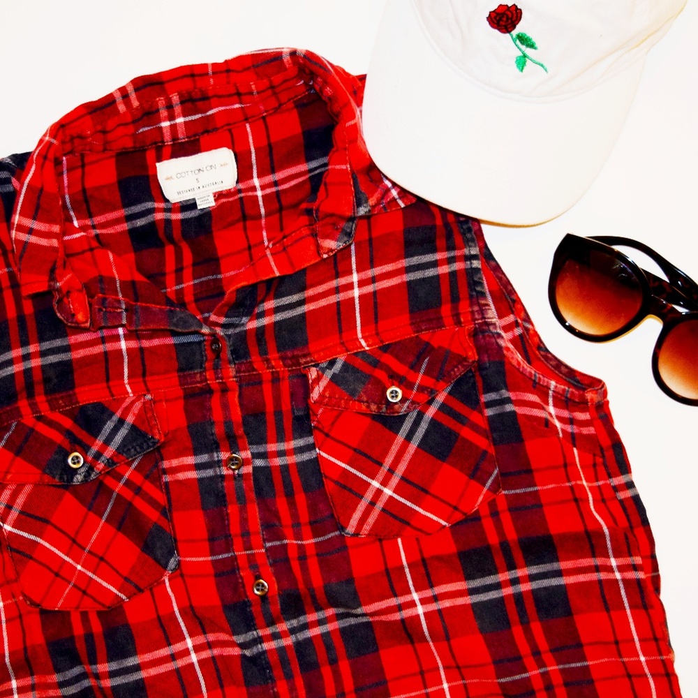 🍂 | Sleeveless Flannel Shirt